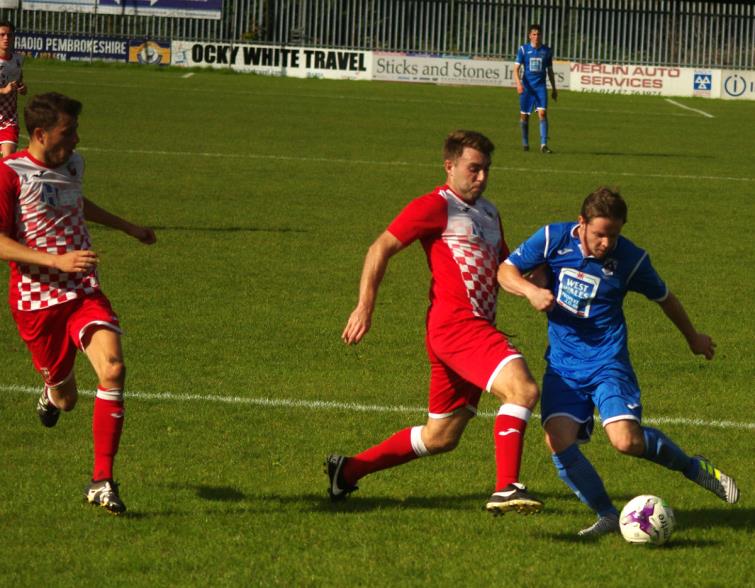 Steff Williams was on target with Haverfordwest Countys second goal